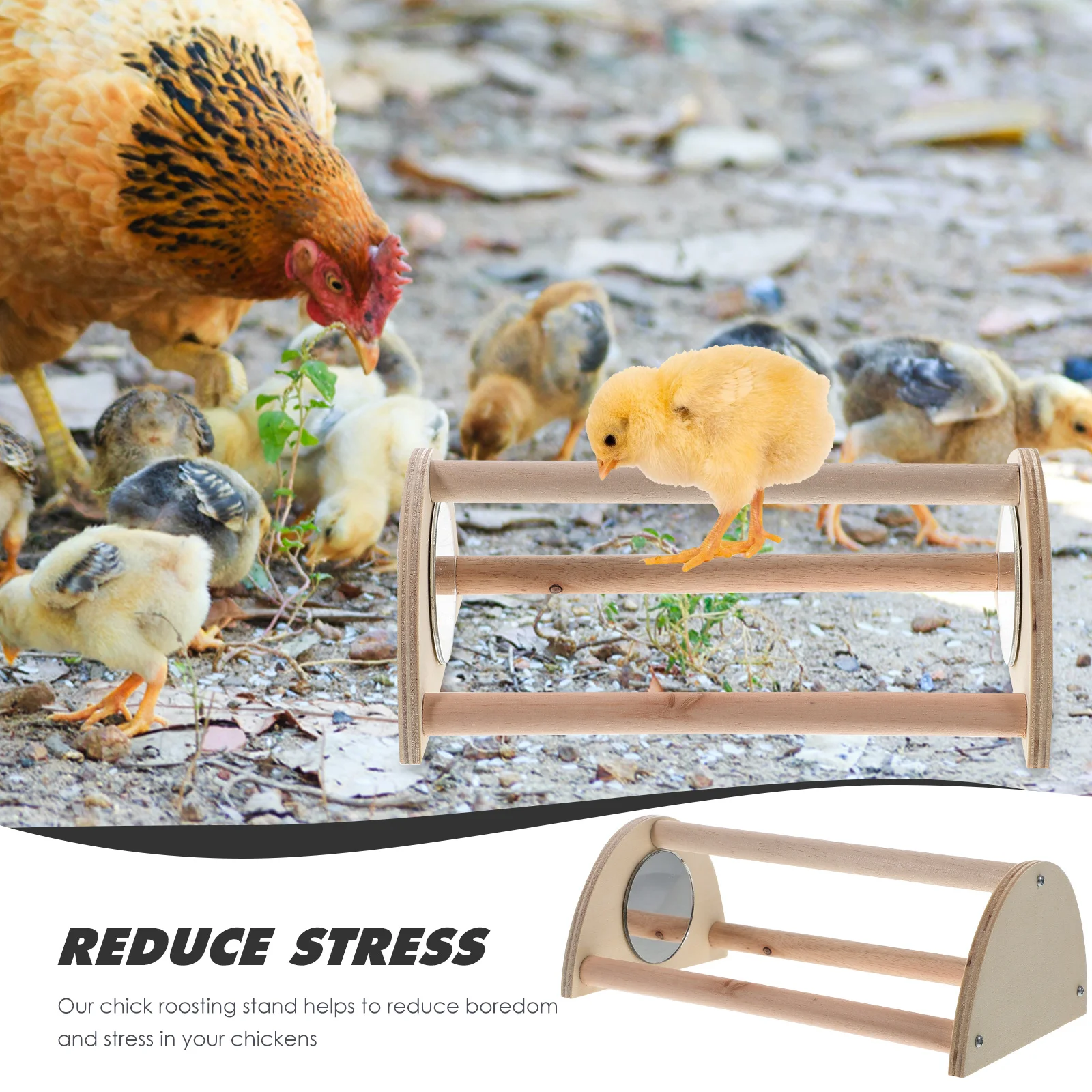 

Wooden Chicken Stand Chicken Perch Coop Perch Leg Exercise Chicks Rest Sleep Brooder Platform Durable Construction
