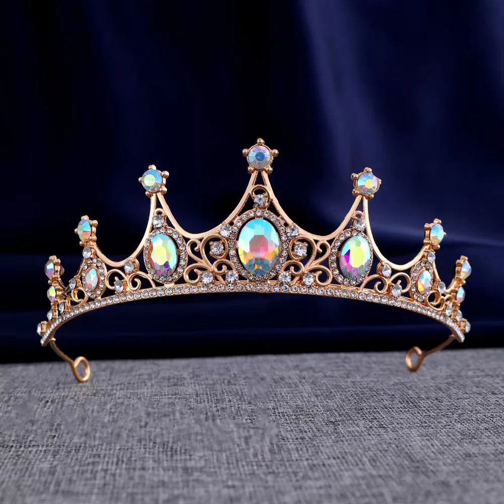 Popular Hair Jewelry Rhinestone Crowns Headband Crystal Princess Crown Bridal Tiaras for Girls Hair Accessories Party Gift New