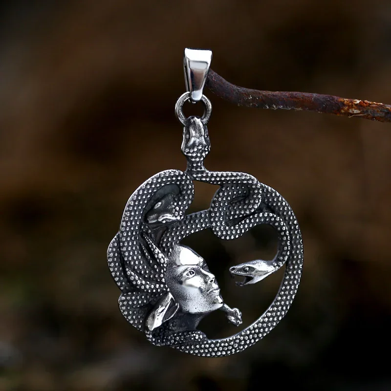 2024 New Arrvial Stainless Steel Unique Ancient Greek Mythology Woman Snake Medusa Pendant For Men Women Vintage Jewelry