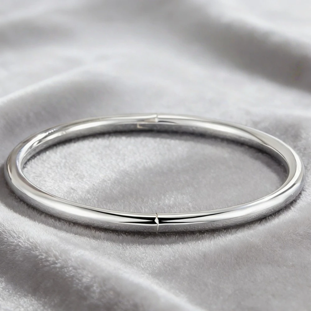 PABEYN S925 Sterling Silver Simple Women Bracelet Bangles Ladies Luxury Designer Jewelry Accessories