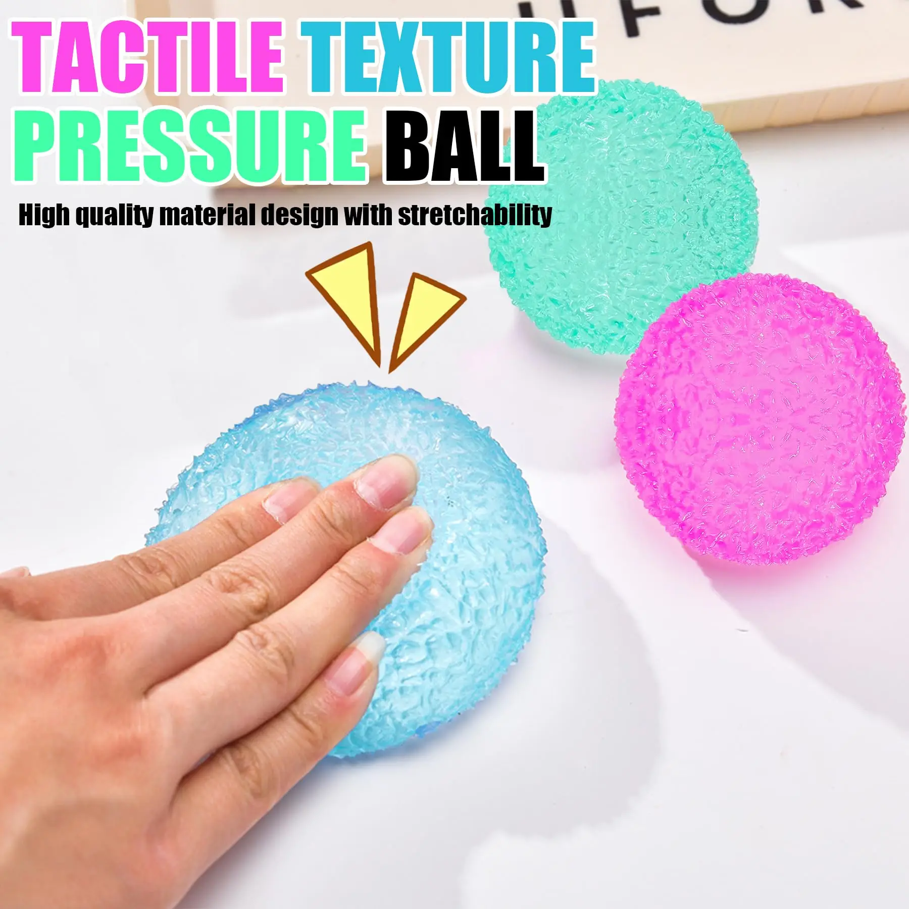Soft Sensory Stress Relief Ball, Textured Memory Gel Soft Fingertip Toy, Sensory Soft Fingertip Toy for Adults, Anxiety-Relieving Squeeze Ball, Squeeze Toy, Stress Relief Toy, Anxiety and Relaxation, Party Favors, Gift Bag Fillers, Birthday Gift, Plush Squeeze Toy