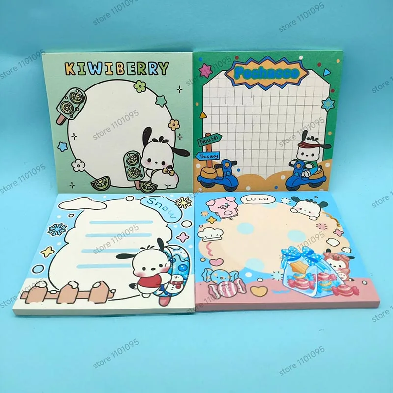 

4pcs/lot Sanrio Pochacco Memo Pad Sticky Notes N Times Kawaii Stationery Notepad Post Office School Supplies Kids Gift