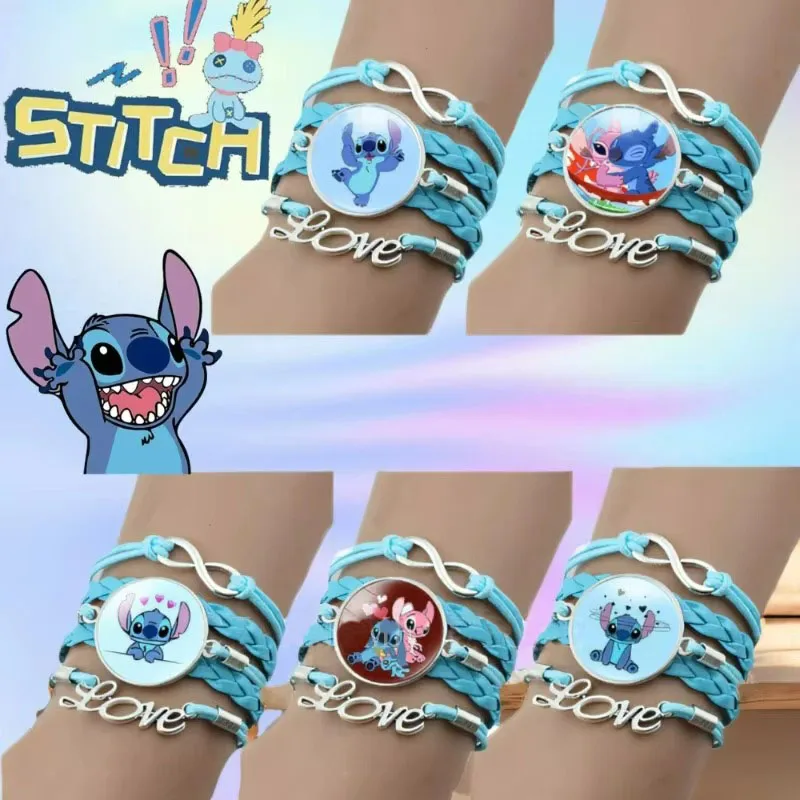 

Lilo & Stitch Movie Peripherals Bracelet Disney Cartoon Cute Wristand Present Kids Toy Stitch Time Gem Jewelry Gifts Accessories