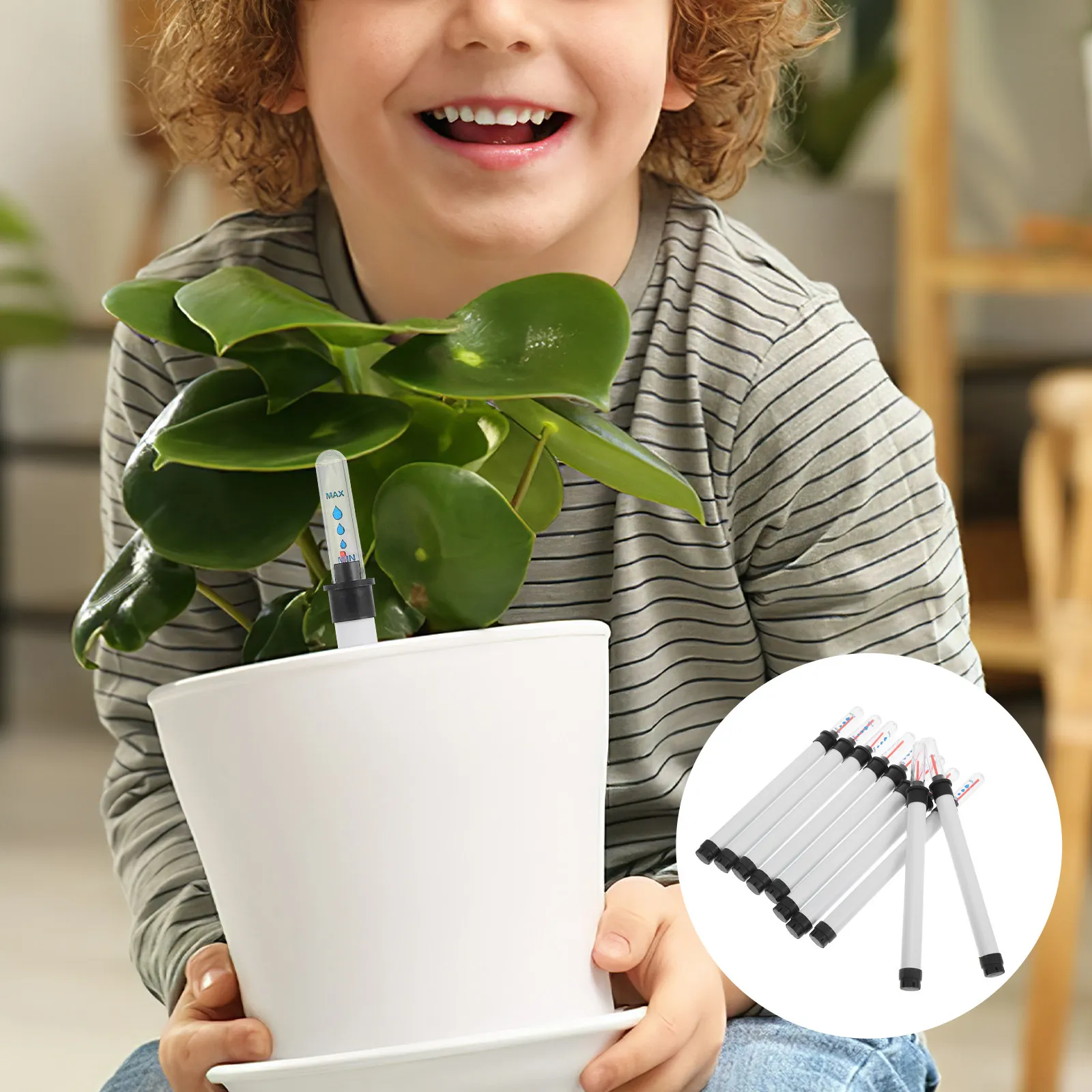 10Pcs Water Level Gauge Meter for Plants Soil Water Monitor with Clear Scale Instant Reading Prevent Overwatering Potted Plant