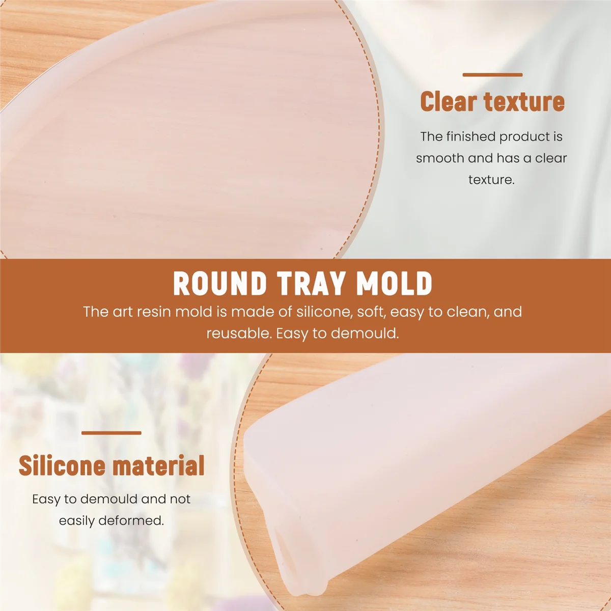 

A06RP 30CM Round Tray Silicone Mold for Round Coaster Making Epoxy Resin Art Supplies Make Your Own Coaster Epoxy Resin Molds