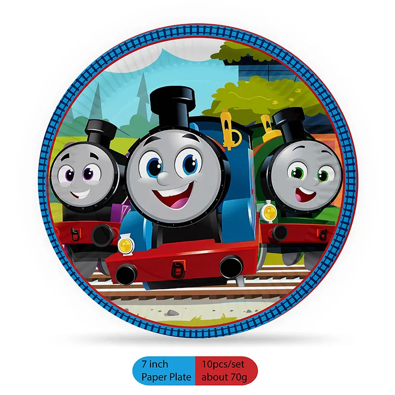 Thomas And Friends Movie Party Supplies Disposable Tableware Paper Plates Backdrop Kids Birthday Party Decor Baby Shower Gifts