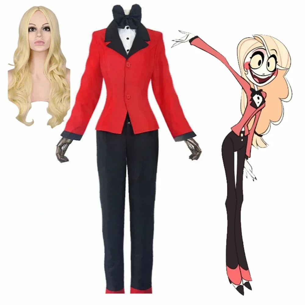 

Anime Hazbin Cosplay Hotel CHARLIE Costume Suit Uniform Jacket Outfit Halloween Carnival Costume Wig Women Men