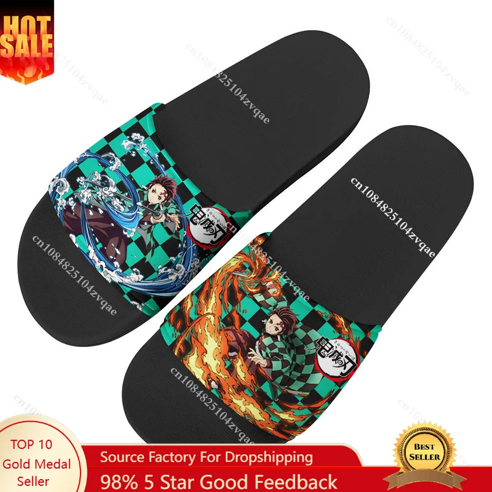 

Anime Demon Slayer Slippers Tanjiro Nezuko Home Water Shoes Men Women Teenagers Outdoor Beach Pool Sandals Custom Summer Slipper