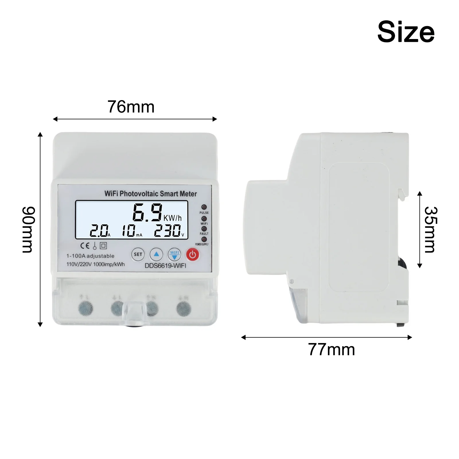 

Gray Smart Meter Energy Meter For Solar Power Systems Digital Electricity Meter Lightweight And Easy Installation