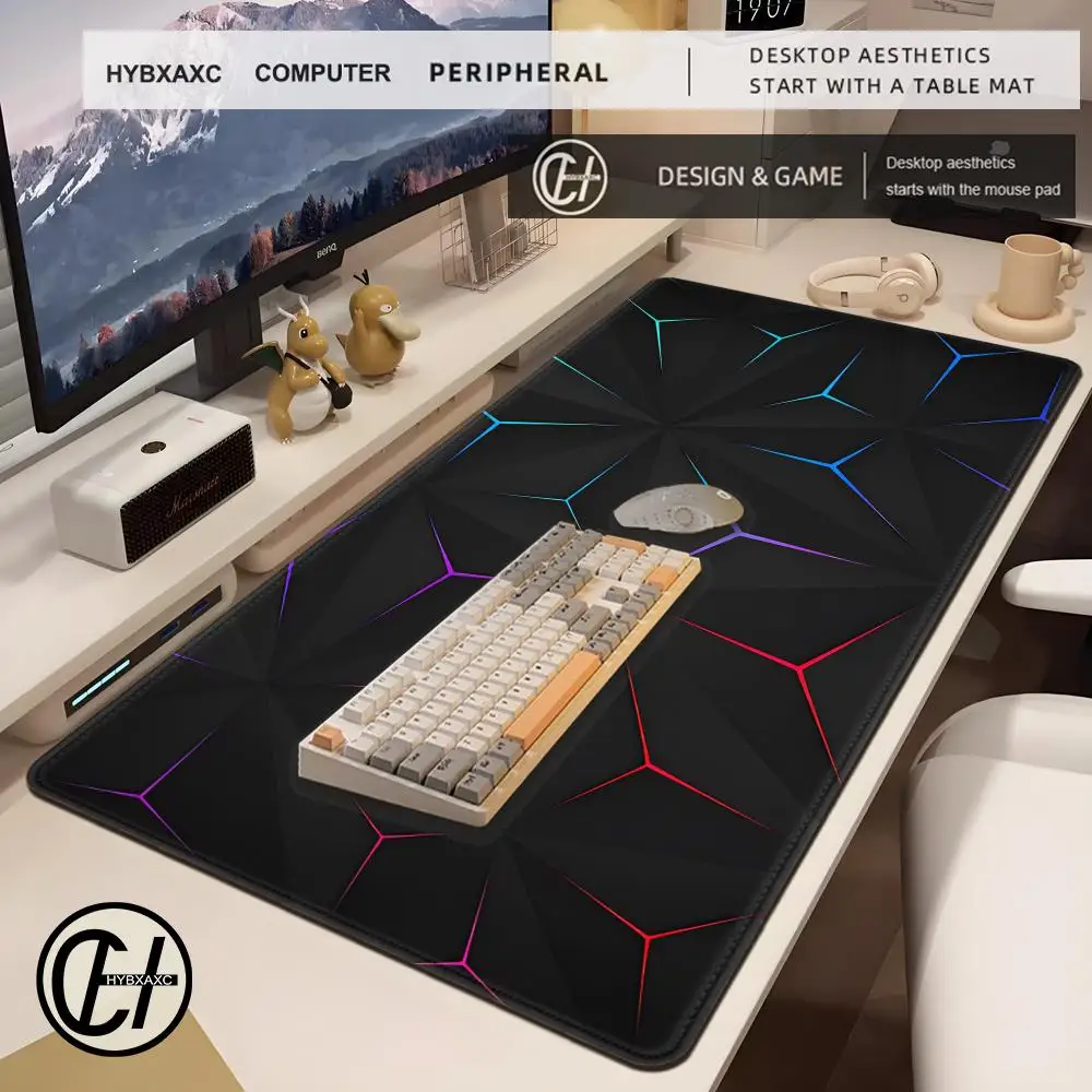 Geometric Pattern Mouse Pad Gamer Mouse Pads Laptop Keyboard Mausepad XXL Large Gaming Rubber Non-slip Office Desk Mats HYBXAXC