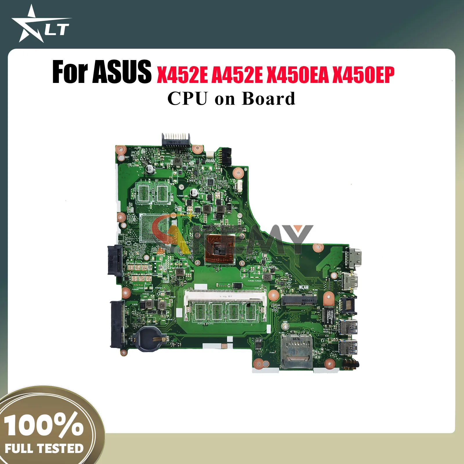 

Материнская плата для ноутбука X450EA для ASUS VivoBook X450E A452E X452E X450EP X450EA, материнская плата для ноутбука с процессором, 100% тестирование, ОК, быстрая доставка