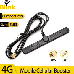 Antena omnidireccional 4G LTE para coche, amplificador de señal móvil para exteriores, largo alcance, 3G, 2G, GSM, potenciador de red de teléfono celular TS9