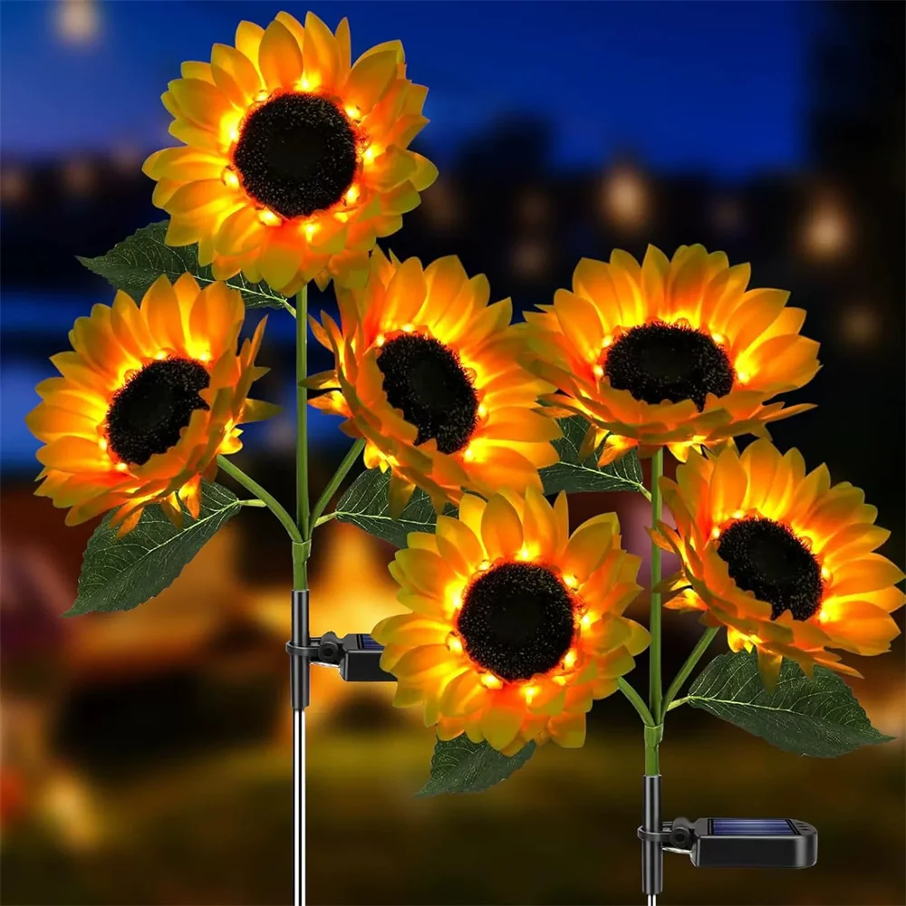 

1pc Simulation Plant LED Sunflower Lawn Lamp Solar Power Wedding Party Holiday Home Outdoor Patio Yard Summer Garden Decoration