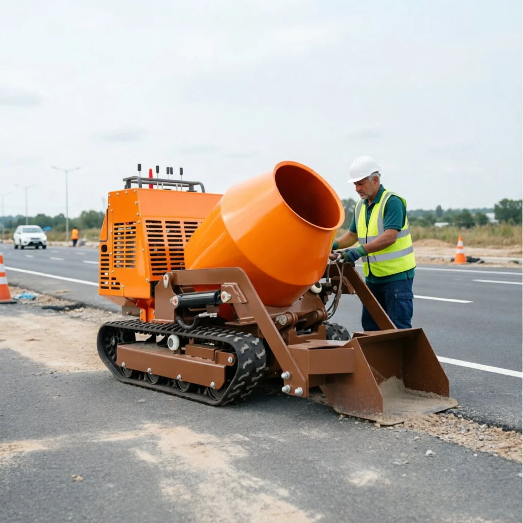 New Mini Tracked Mobile Concrete Mixing Equipment Diesel Hydraulic Self Loader All Terrain Small Civil Engineering Machinery