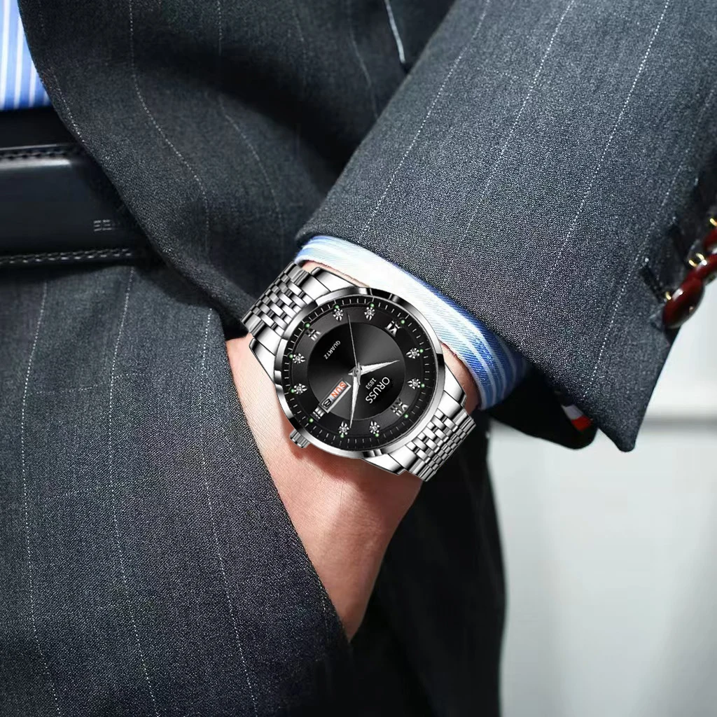 ORUSS Original luxe Quartz montre lumineuse montre pour hommes livraison gratuite mode montres en acier inoxydable étanche nouveau