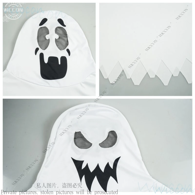 Scare Face Halloween Ghostface Cape Cosplay Costume Cape Cloak Stage Costume Children's Performance Costume Height 110-150CM