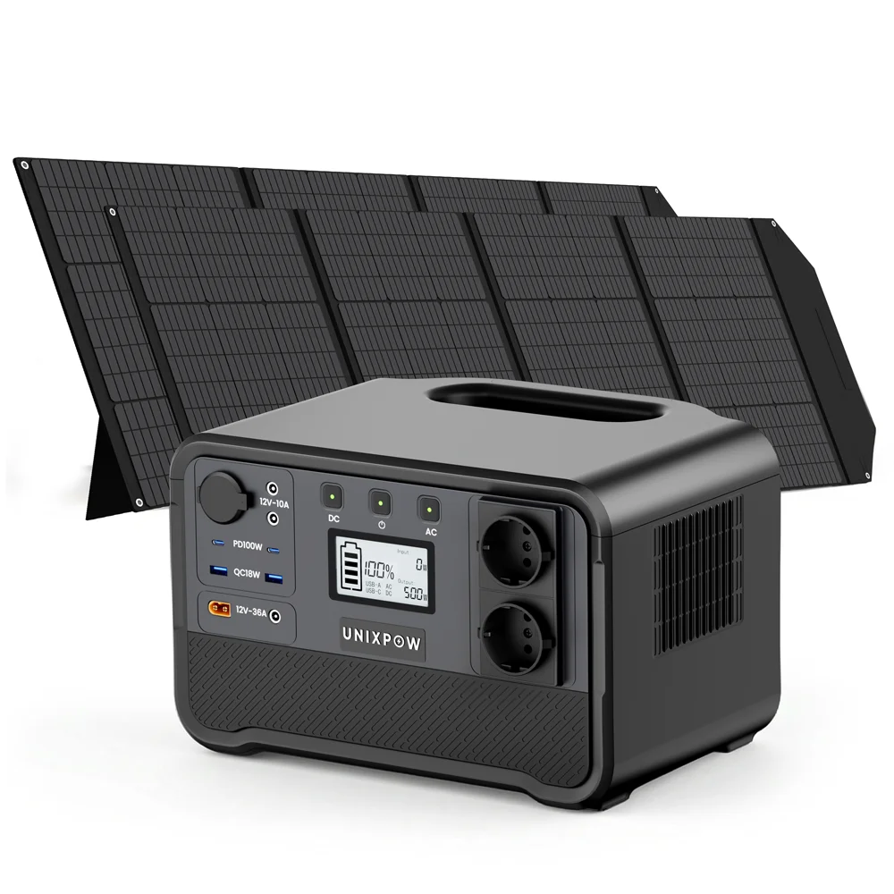Fast Charging AC MPPT Input DC Car Charger Output 1000W 1200W LiFePO4 Battery Charger Solar Panel Portable Power Station