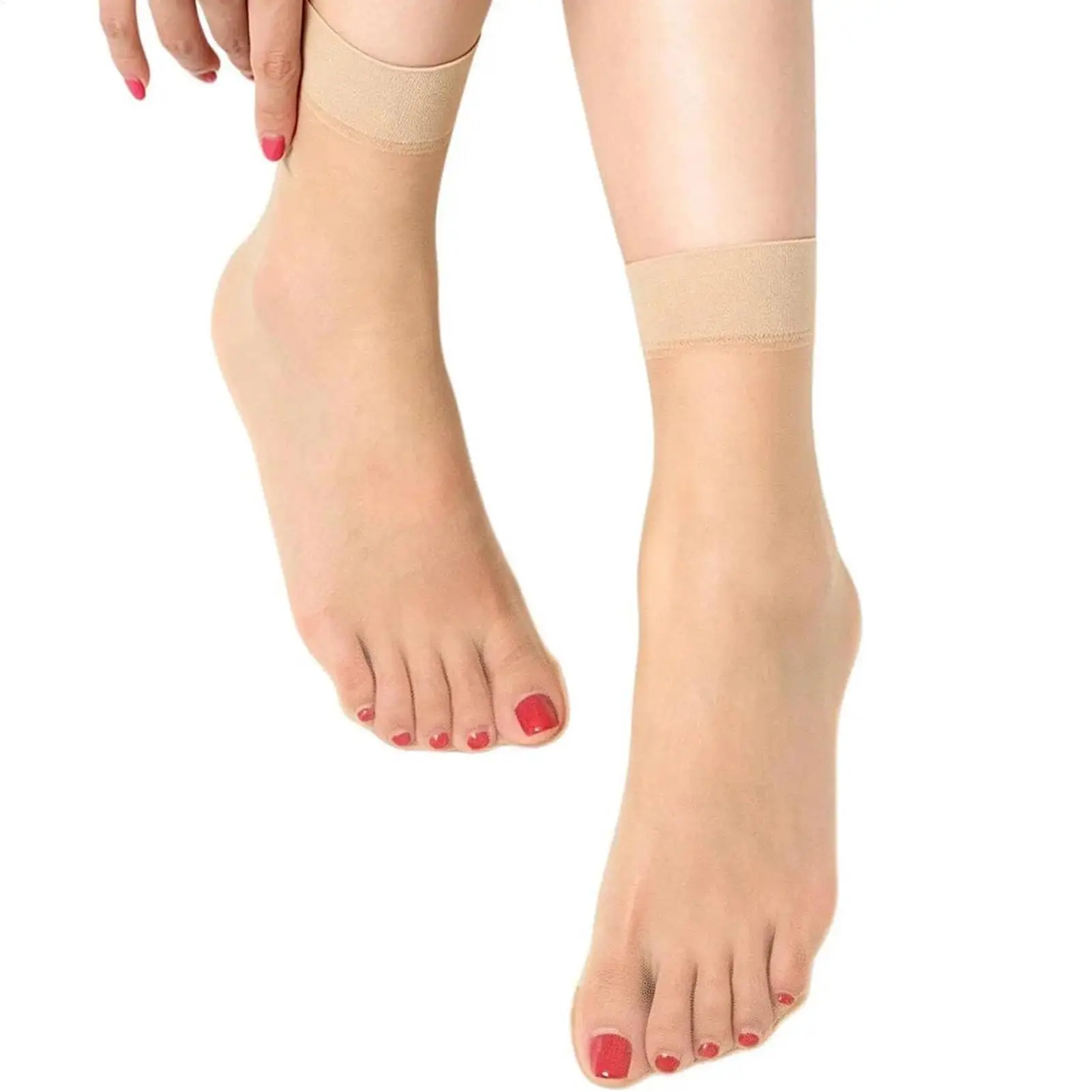 Novelty Socks with Fake Nail Stickers Instant Funny Breathable Short Socks for Home Office Party Travel Fun Gift