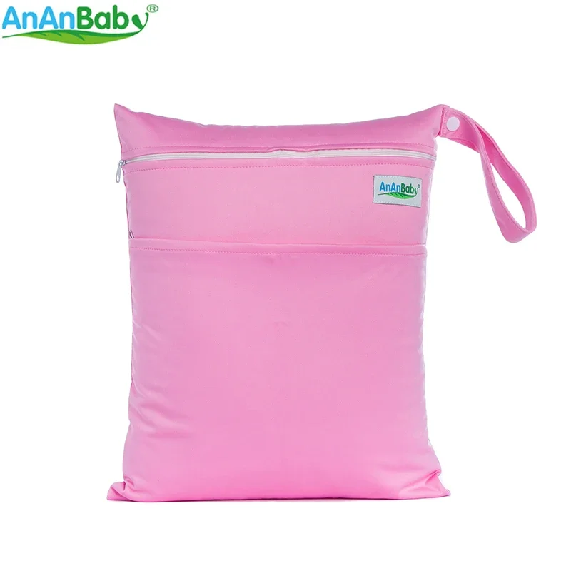 Bolsas de pañales con cremallera para bebé, sólido, impermeable