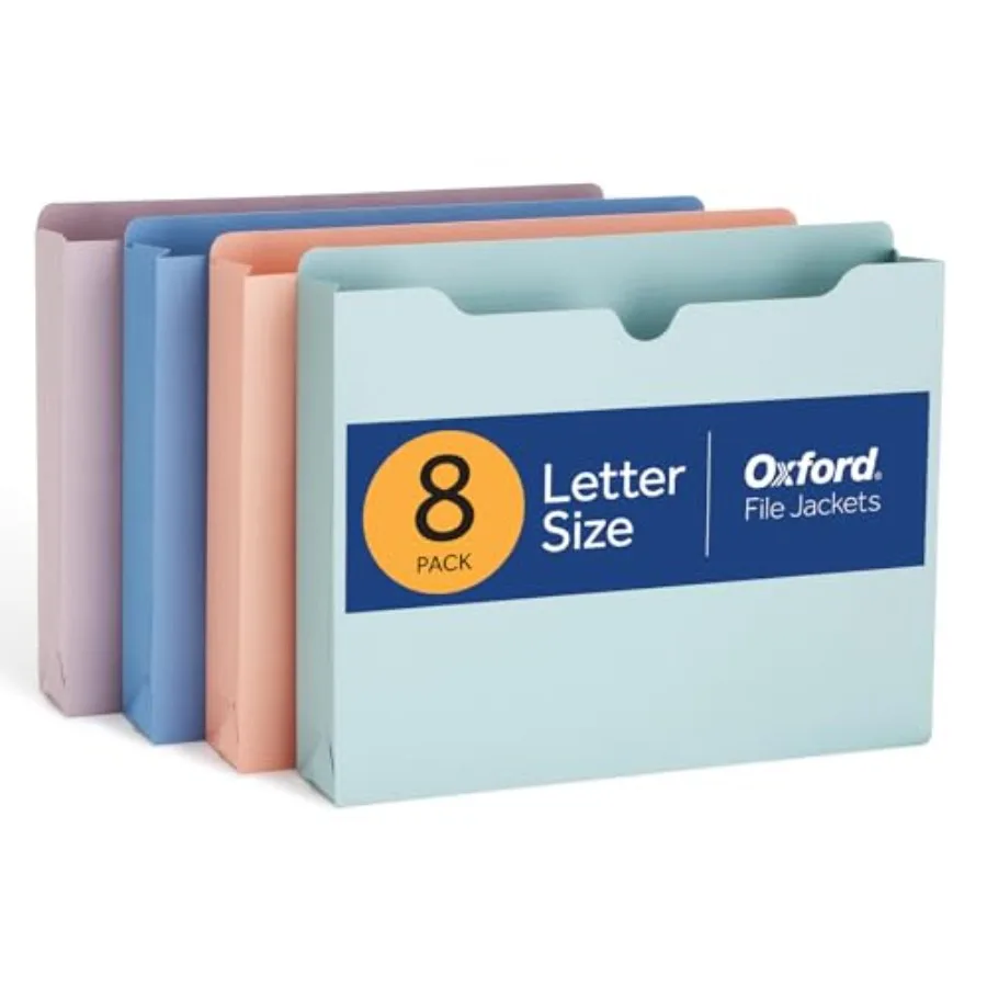 

Expanding File Folders, 8 Pack, Closed Sides, Expands 2", 4 Pastel Colors, Letter Size 8.5" x 11",Color-Coding for School, Offi