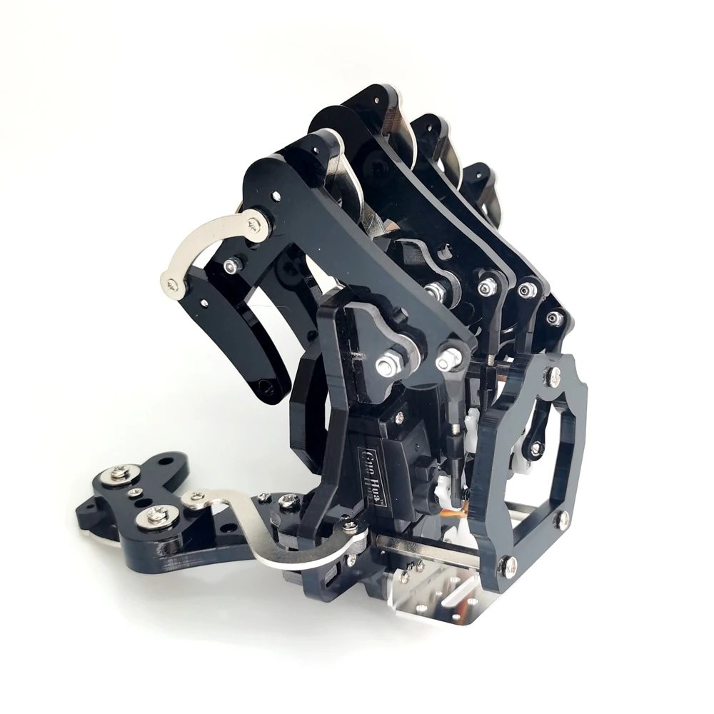 5 Dof Robothand met basis Humanoïde robotvinger Bionische geassembleerde mechanische manipulatorklauw voor Arduino Programmeerbare robot