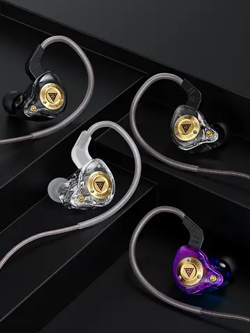 QKZ 15D Dynamic Surround Sound Dual Dynamic Drive Earphones In-Ear Headphones Noise Cancelling Stereo Music Sport Game Headsets