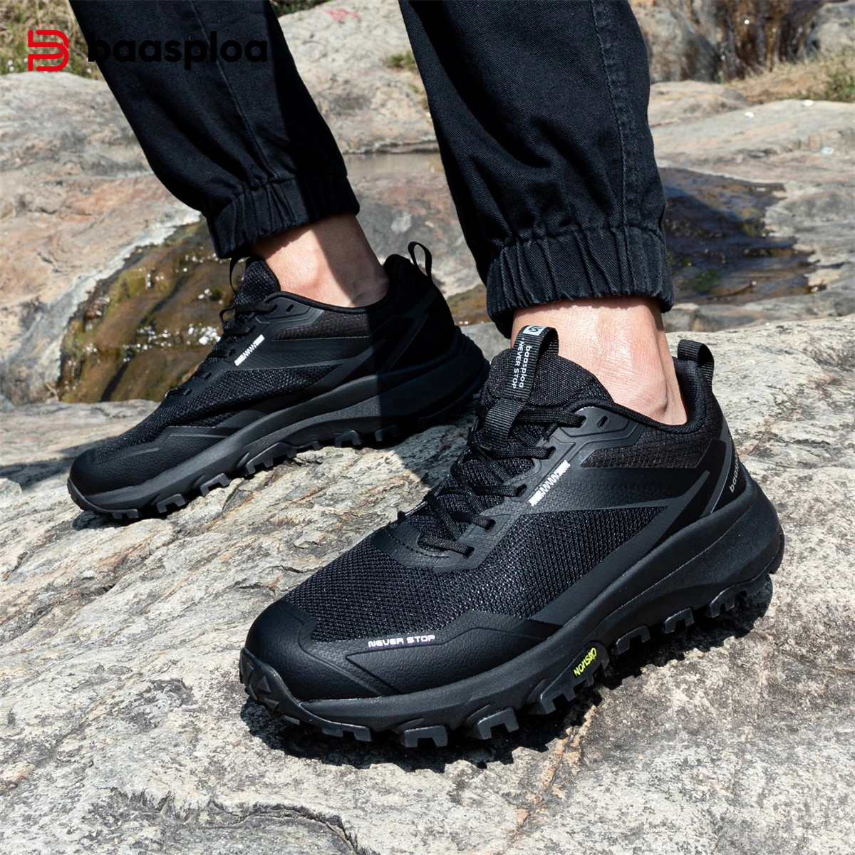 Baasploa Men Outdoor Shoes Non-Slip Wear-Resistant Walking Breathable Men Walking Shoes Brand Comfortable Men Sneakers