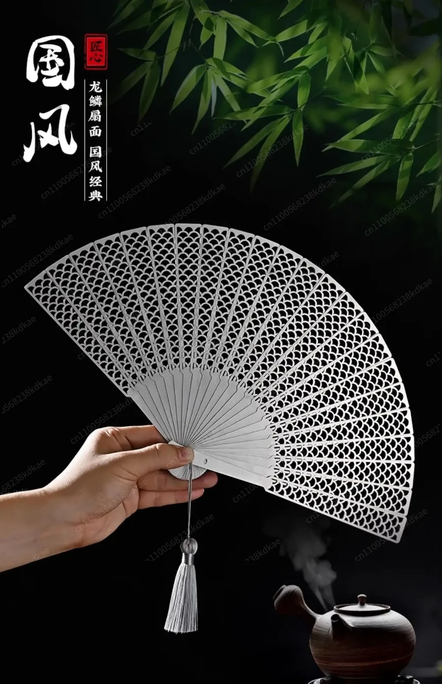 Stainless‑Steel Folding Fan, Hollow Refined‑Steel Tai Chi Kung Fu Self‑Defense Fan for Home Decoration
