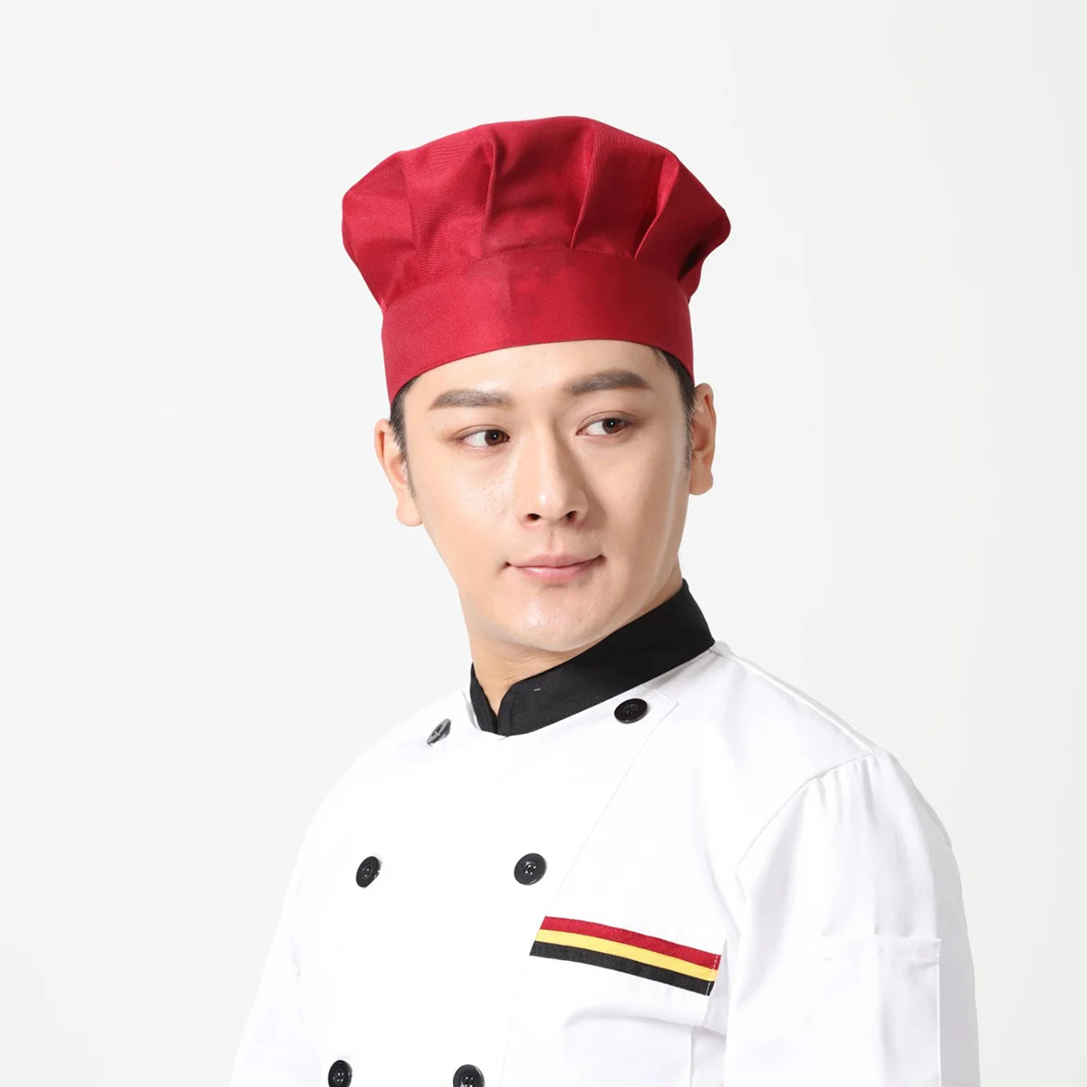 Gorro de trabajo ajustable, sombrero de seta para Chef, cocinero, panadero, tela suave, gorro Bouffant de planchado de alta temperatura, 1 ud.