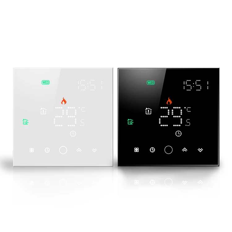 

Programmable Floor Heating Thermostat with Touch Screen WiFi Control Electric/Hydronic Systems Built-in NTC Sensor