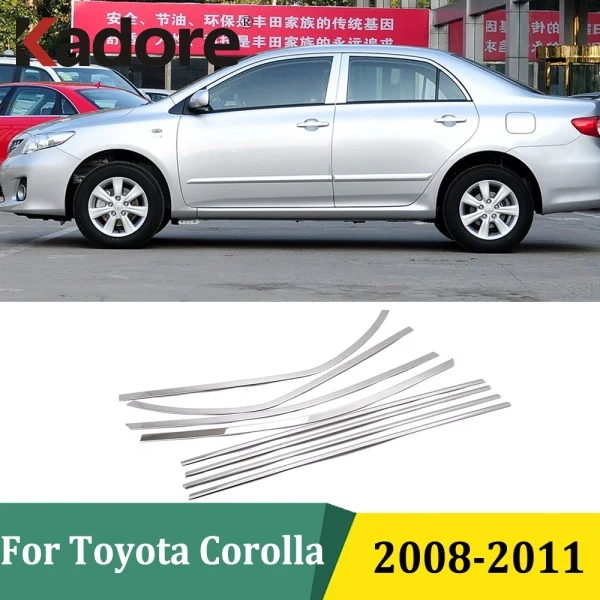 

Для Toyota Corolla 2008 2009 2010 2011, украшение для окна из нержавеющей стали, молдинг, декоративная крышка, рамка, накладки, автомобильные аксессуары