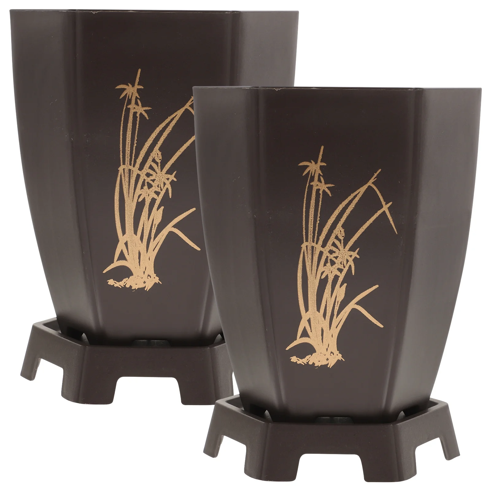 

2Pcs Orchid Flowerpots Plastic Planters Simple Design Indoor Plant Pots Breathable Drainage Flower Nursery Spring Outdoor Decor