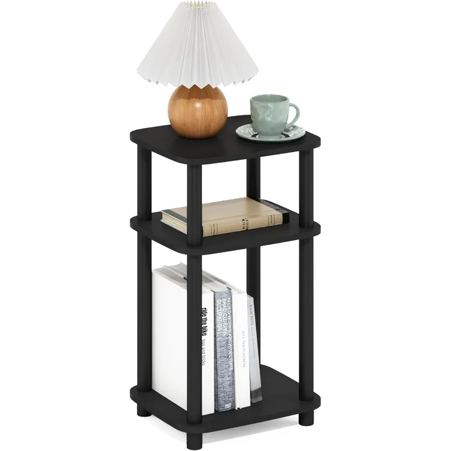 

Just 3Tier TurnNTube Curve End Table Side Table 1Pack Americano Black