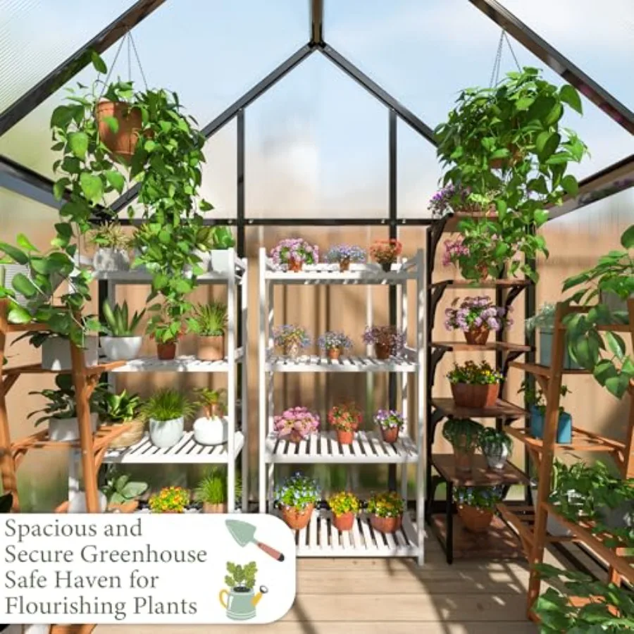 Greenhouse for Outdoors 4x6 FT, heavy-duty PVC frame with UV-resistant transparent PE cover, clear color, easy assembly and ven