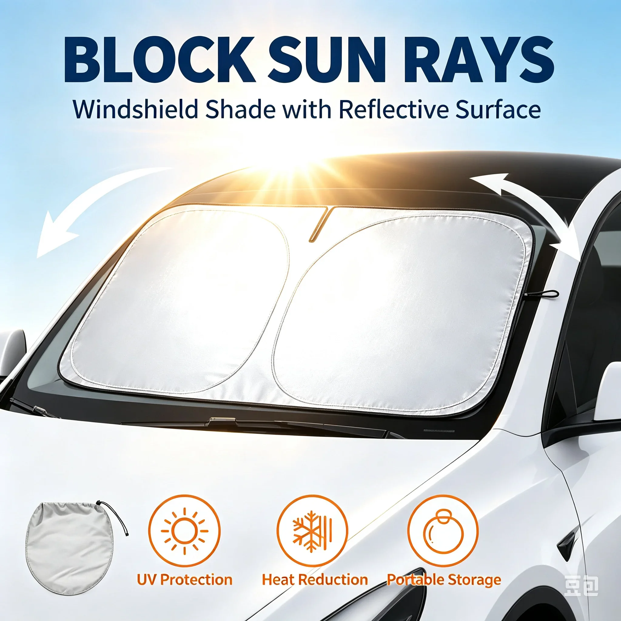 Car Sun Visor Windshield Sunshade Heat Insulation Summer Cooling Auto Accessories Physical Cooling
