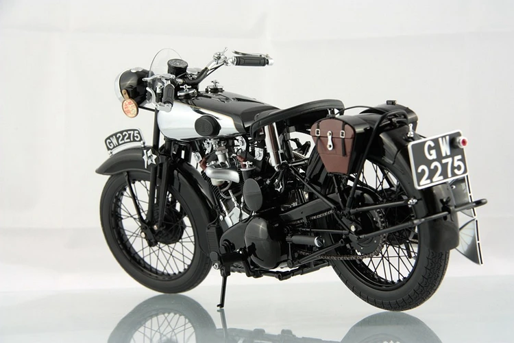 MINICHAMPS 1:6 BROUGH SUPERIOR SS 100 T.E. 1932 Retro Motorcycle Out of Print Simulation Alloy Resin Model Toy Birthday Gift