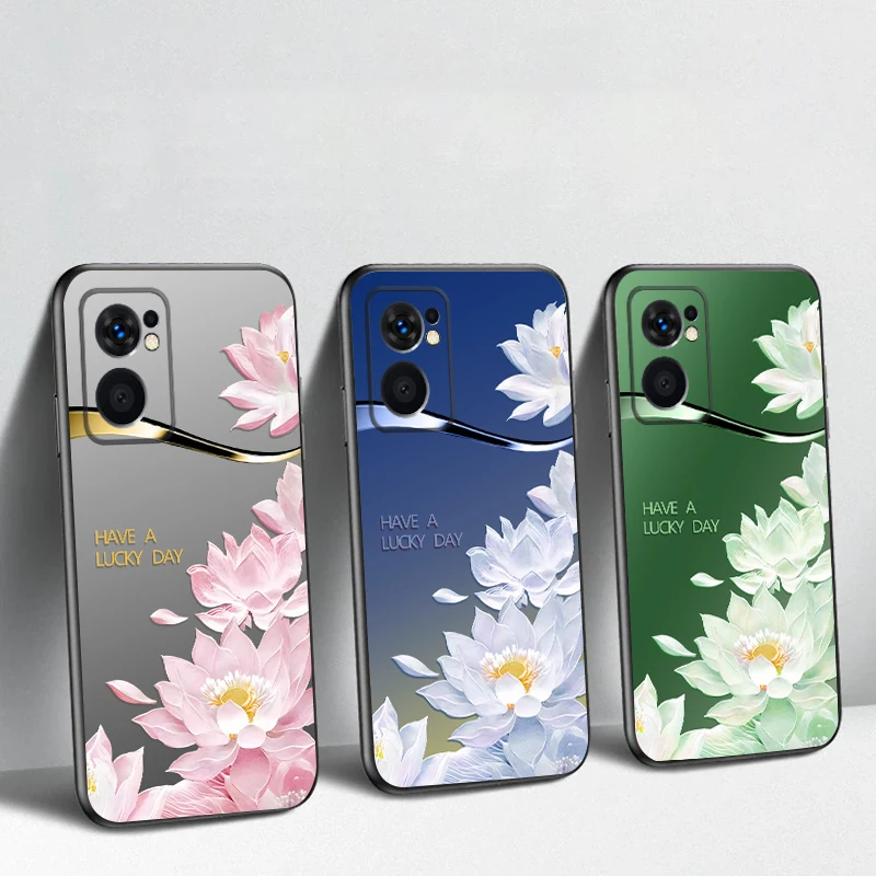 Gradient yellow lotus For OnePlus 8 9 11 12 13 10 Pro 9RT 8T 12R Ace 5 2V Nord CE 2 4 Lite N20 SE 30 N200 TPU soft phone case