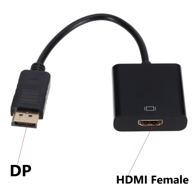 

1080P DisplayPort to HDMI-compatible Adapter DP Male to HDMI Female Cable Adapter Video Converter For HDTV PC Projector