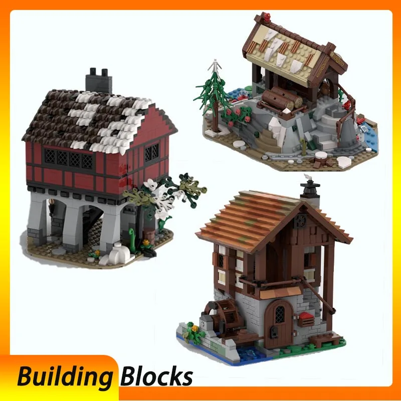

Spot small particle assembly building blocks MOC-192851 Viking sawmill 167832 warehouse 172960 water room Viking village medieva