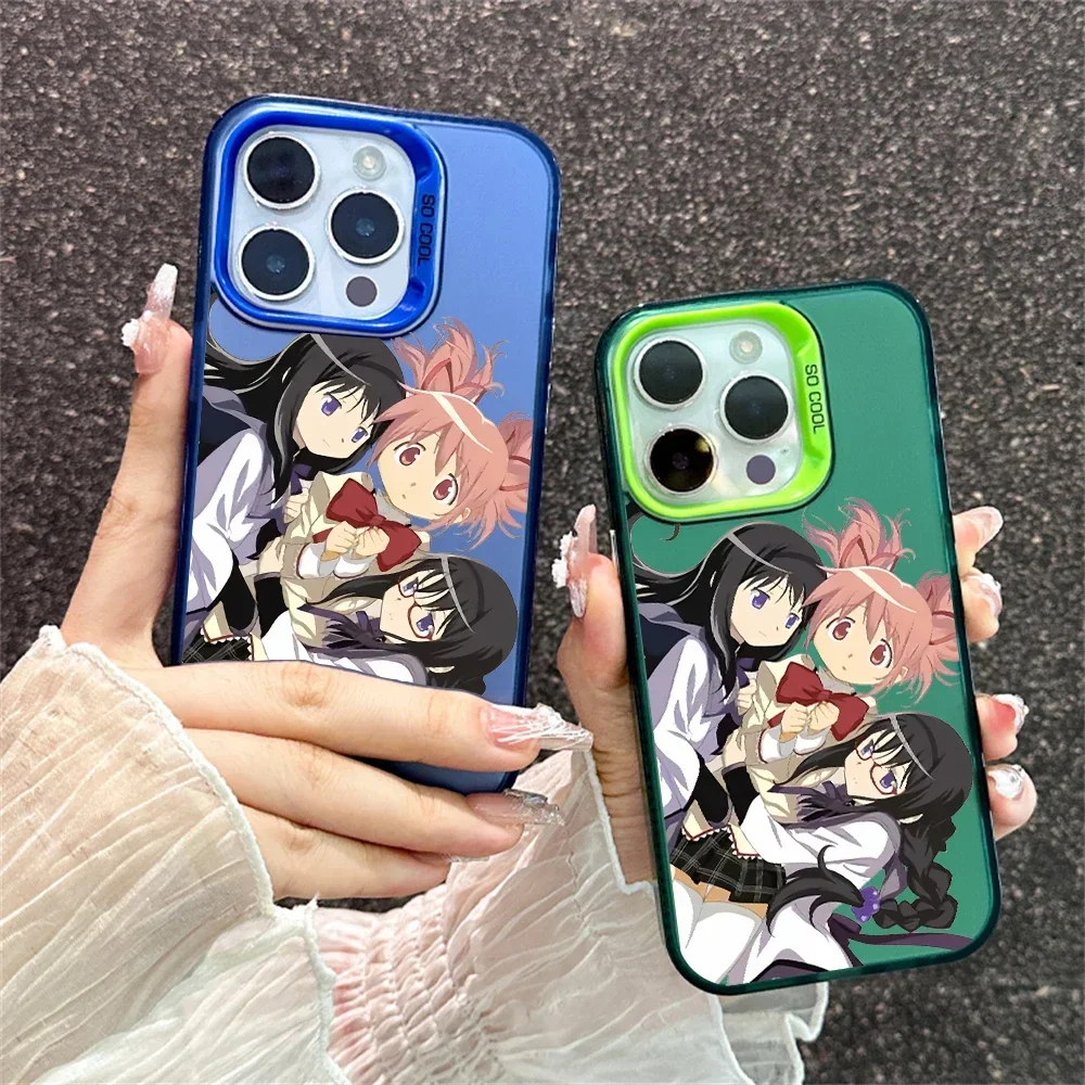 Japanese Anime Cute Girl Phone Case for iPhone 16 12 13 mini 11 14 15 Pro Max XR 8 Plus Kawaii Senpai Hard Plastic Matte Cover