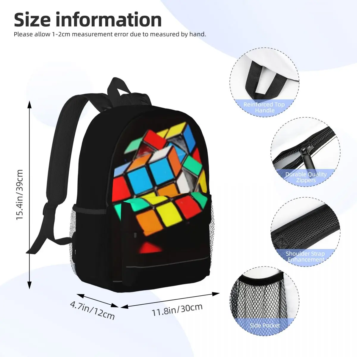 Nieuwe Modieuze Rugzak Patroon Schooltas Print Lichtgewicht Rugzak 15Inch