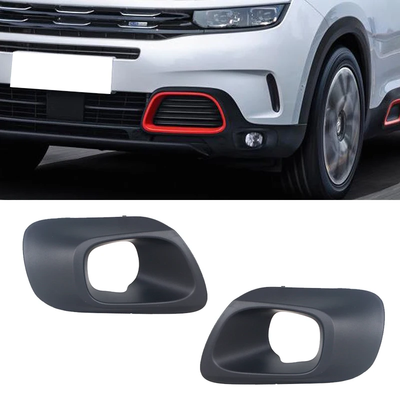 Para Citroen Aircross C5 2017 2018 2019-2021 lámpara antiniebla delantera de coche parachoques delantero cubierta de marco de lámpara antiniebla cubierta de bisel de recorte de lámpara antiniebla