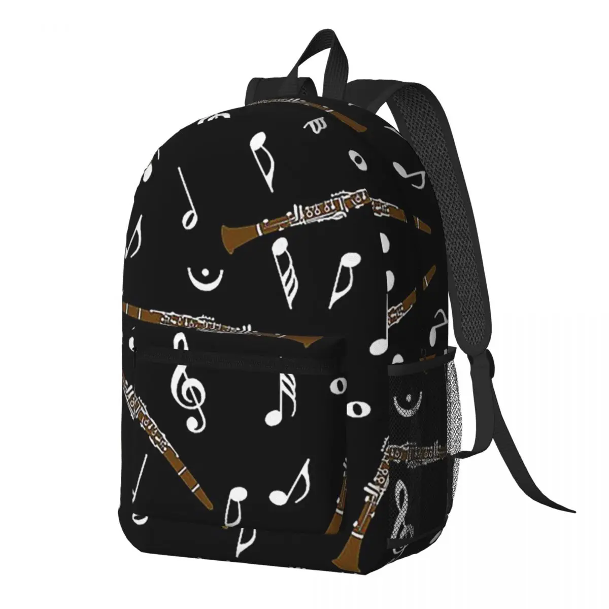 

Clarinet Music Note Pattern Backpack Daypack Large Capacity Children BookBag School Bag Shoulder Bags for Men Women