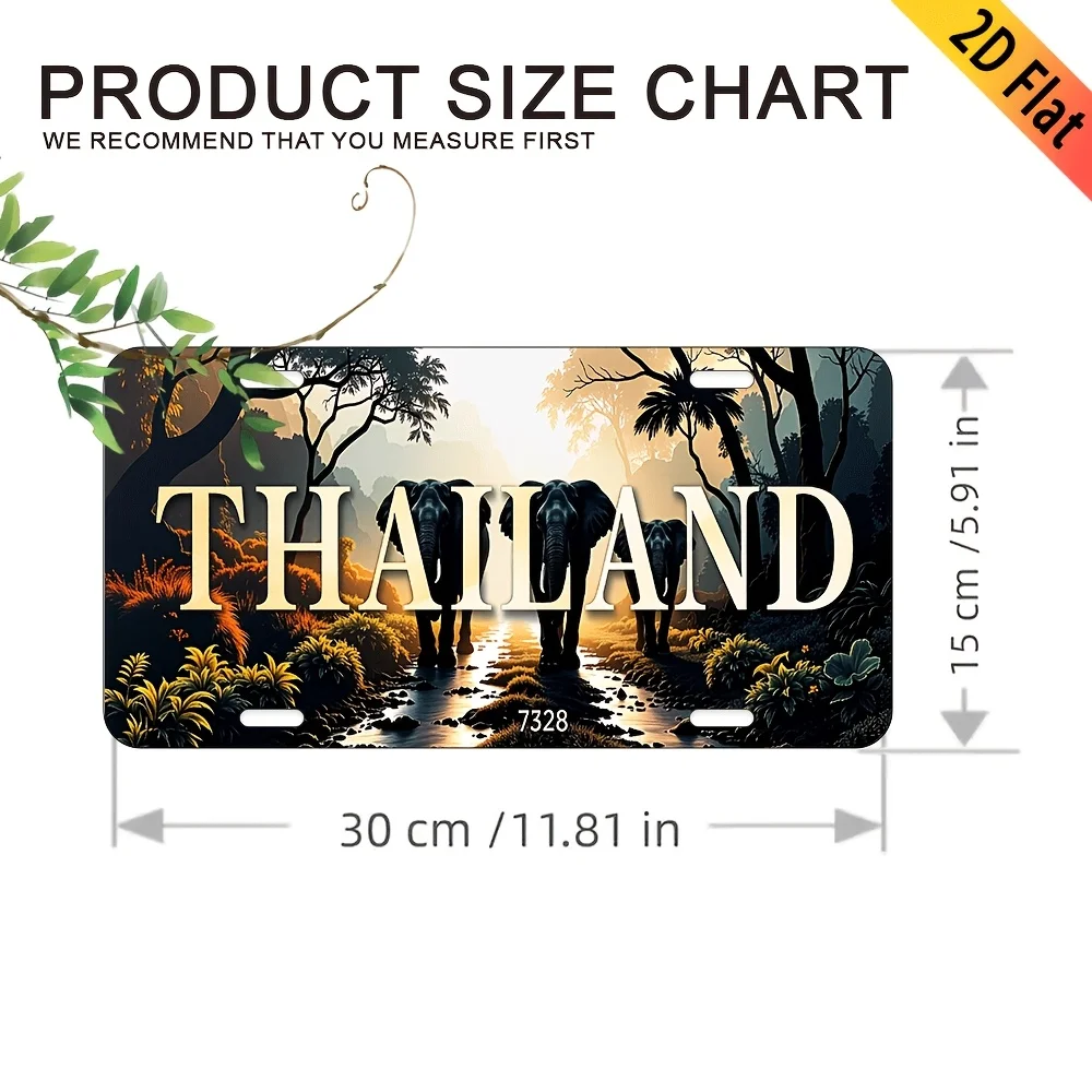 Thailand Vintage Metal Decorative Sign Plaque, Metal Sign Decoration, Car Decoration Cover, 15×30 cm Suitable for