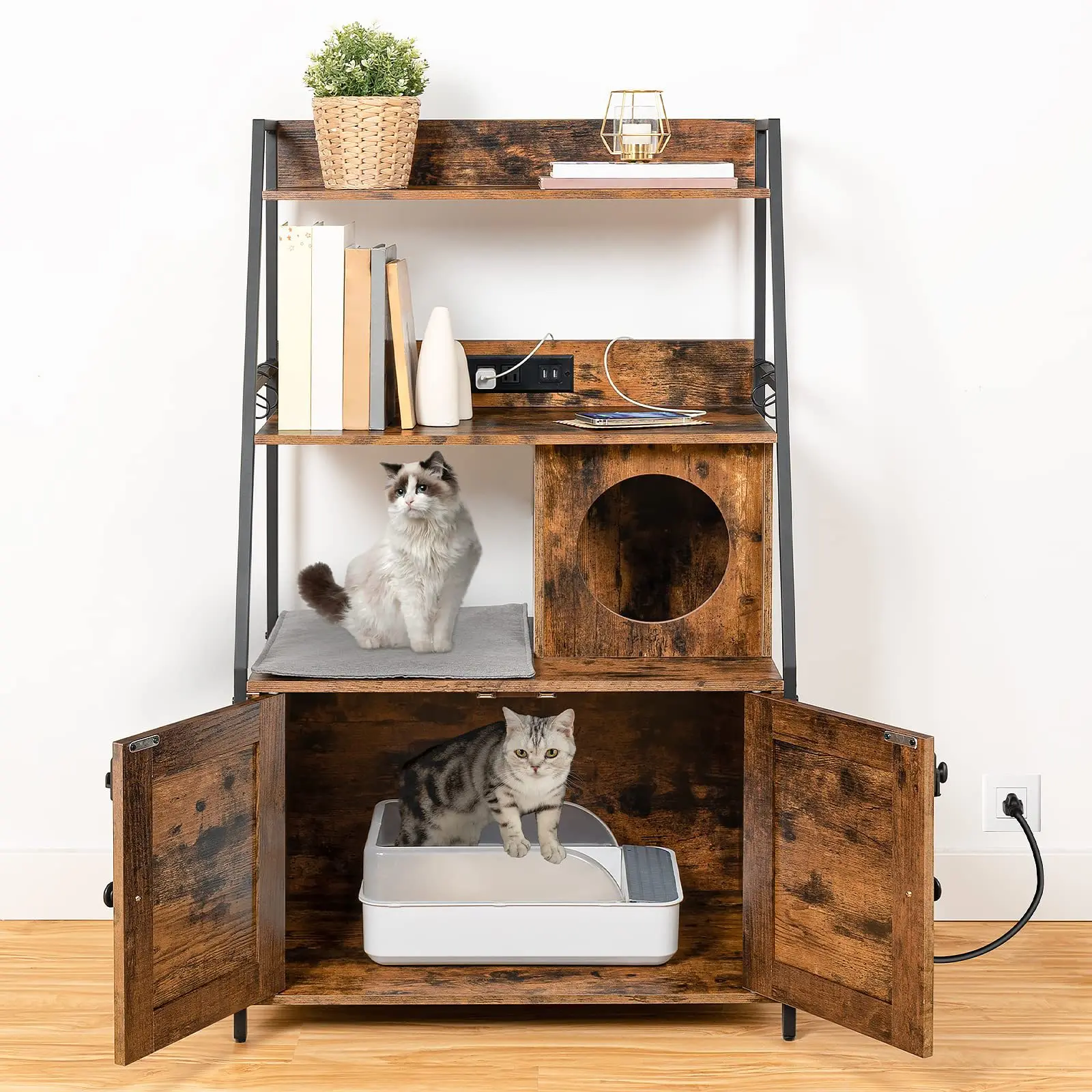 

Cat Cabinet Shelf Cat Kennel Dog Kennel All-in-One Multi-Use Wooden Cat House House Household Wooden Pet House Wholesale