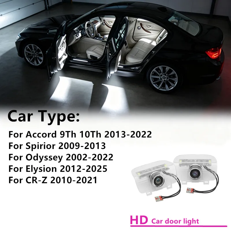 LED Car Door Interior Ghost Shadow Welcome Warning Light For Honda CR-Z Accord 9Th 10Th Spirior Odyssey Elysion