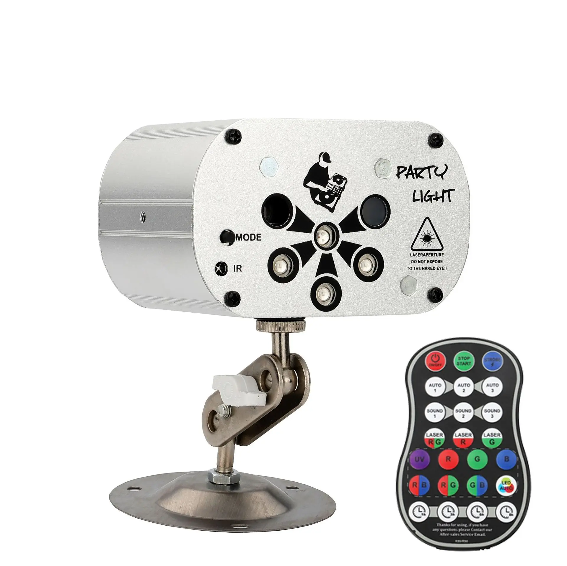 Remote Control Mini 6 Hole UV Laser Light Strobe Voice Control Projection Ambient Light KTV Party Stage Light