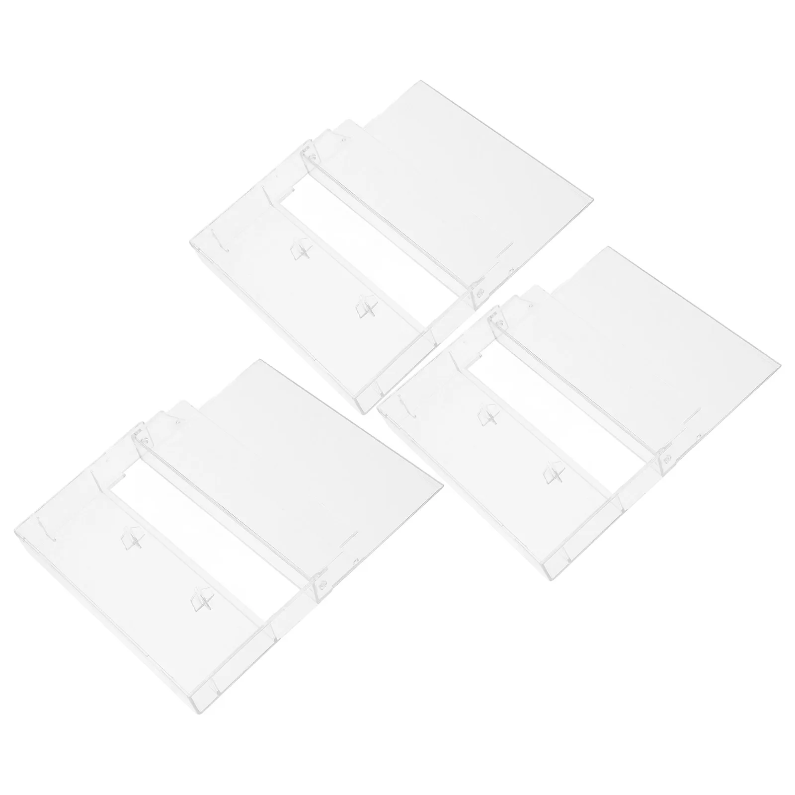

3Pcs Empty Cassette Box Transparent Tape Holder Sturdy Plastic Case Scratch Resistant Compact Storage for Audio Cassette