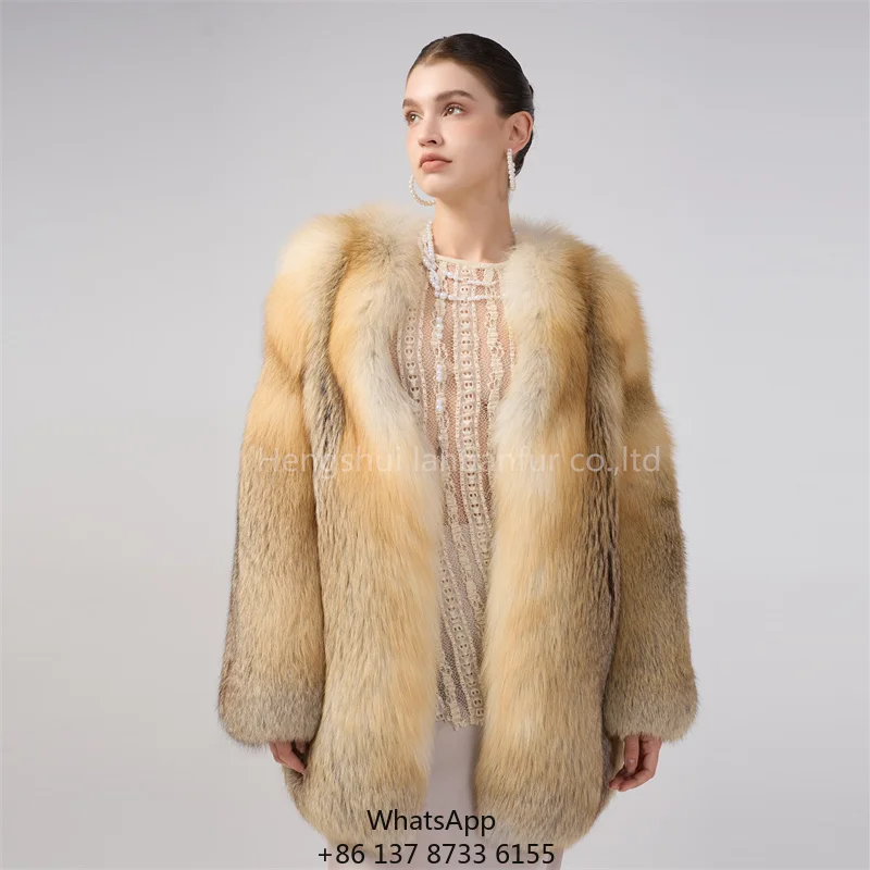 

Can Be Customized Size Length Plus Size Real Fox Fur Coat Winter Warm Women's Coat