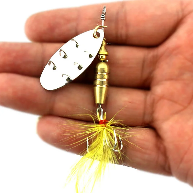 

10 шт. 6,8 см 7,4 г 6 # Крючок для завязывания, металлические блестки, перья, рыболовный крючок, приманка, рыболовные снасти